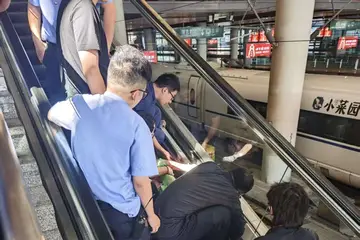江蘇南京一女童乘坐自動(dòng)扶梯被夾腳，眾人緊急救援